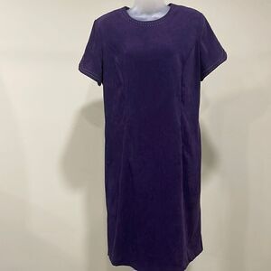 NWOT R&K purple suede like dress with decorative stitching.   Size 14.